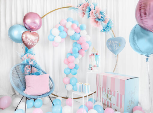 Karton "Boy or Girl" , gefüllt mit Latexballone rosa oder blau – Bild 5