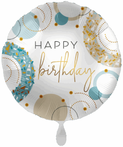 Folienballon "Golden Blue Birthday"