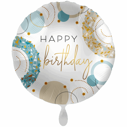 Folienballon "Golden Blue Birthday"