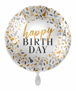 Folienballon "happy BIRTHDAY" Konfetti