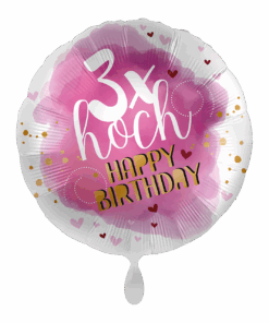 Folienballon "3 x hoch Happy Birthday"