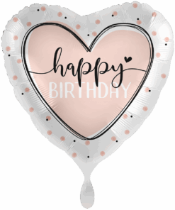 Folienballon Herz "Happy Birthday"