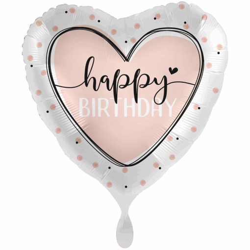 Folienballon Herz "Happy Birthday"