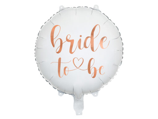 Folienballon "Bride to be" in weiß mit rosegoldener Aufschrift