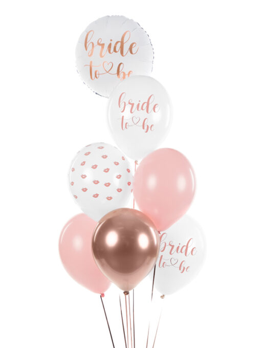 Folienballon "Bride to be" in weiß mit rosegoldener Aufschrift – Bild 4