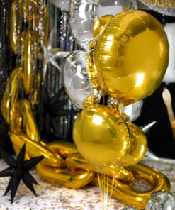 Alternative view of Spiegelfolienballon, rund, gold