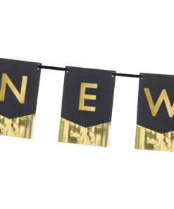 Alternative view of Banner "HAPPY NEW YEAR", schwarz/gold