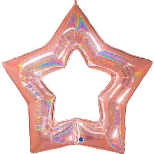 Folienballon Stern, offen, holographic