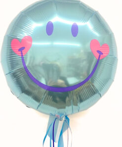 Folienballon "Smiley" blau