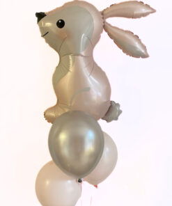 Folienballonstrauß "Bunny" zart rosé/grau