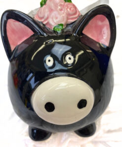 Spardose "Braut" Schweinchen , schwarz