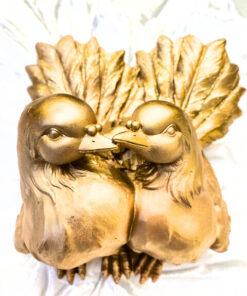 Spardose "Taubenpaar in goldfarben" Glitzer