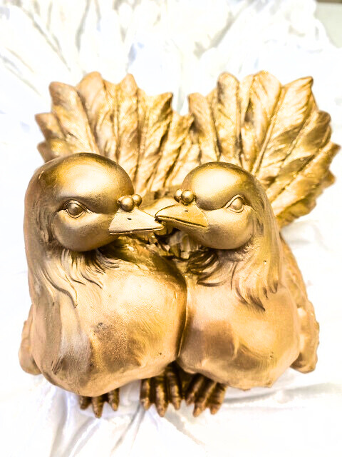 Spardose "Taubenpaar in goldfarben" Glitzer