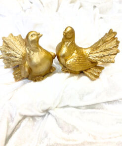 Deko "Taubenpaar" goldfarben mit Glitzer