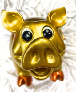 Sparschwein "goldfarben mit Aufdruck 50"