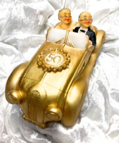 Goldhochzeit Spardose "Auto mit Hochzeitspaar"