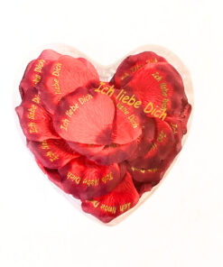 Rosenblätter Textil, rot "Ich liebe Dich"