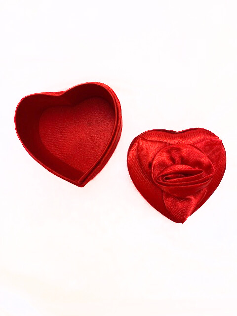 kleine Schmuckdose , Herz , rot, Textil – Bild 2