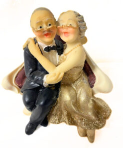 Goldhochzeitspaar, sitzend, Dekofigur