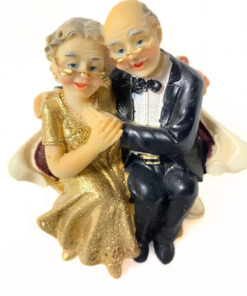 Goldhochzeitspaar sitzend, Dekofigur