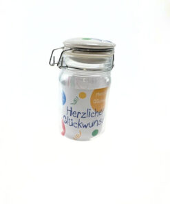Geldgeschenk Glas "Herzlichen Glückwunsch"