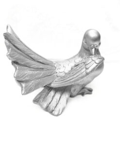 Deko "Taube" silberfarben mit Glitzer