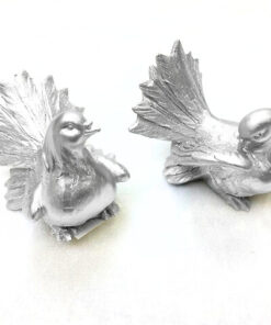 Deko "Taubenpaar" silberfarben mit Glitzer