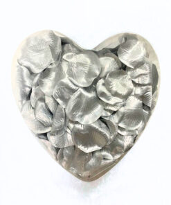 Rosenblätter Textil, silberfarben