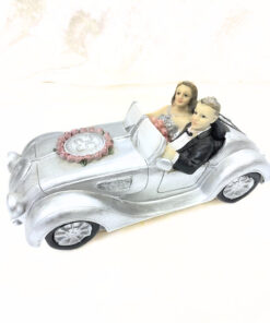 Silberhochzeit Spardose "Auto mit Hochzeitspaar"