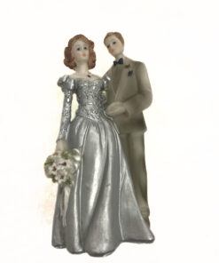 Silberhochzeitspaar Dekofigur