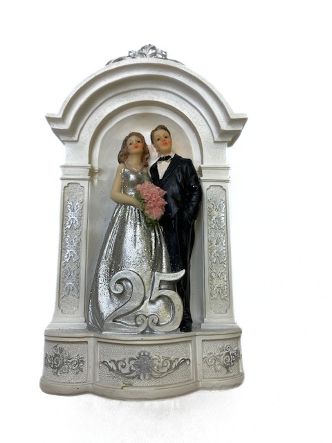 Silberhochzeit Spardose "Brautpaar"