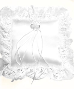 Ringkissen, weiß, mit Spitzenrand