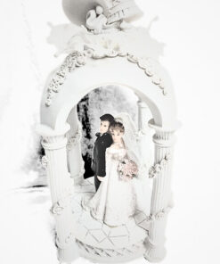 Dekofigur "Pagoda/Glocken mit Brautpaar", weiß