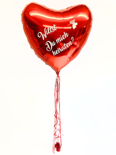 Folienballon Herz rot "Willst Du mich heiraten?" – Bild 2