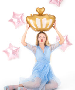 Alternative view of Folienballon "Krone",  mit metallisiertem Golddruck und leicht rosa