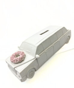 Spardose Hochzeit Auto "Stretchlimousine", weiß