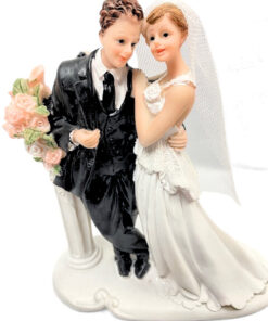 Dekofigur "Brautpaar" an Säule