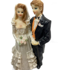 Dekofigur "Brautpaar" Kleid mit Rüschen