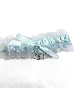 Strumpfband Hochzeit, mit kleinem Organzarand und Herzchen