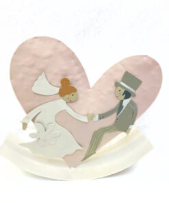 Metallherz Schaukel mit Brautpaar