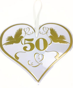 Metallschild Herz Goldhochzeit 50