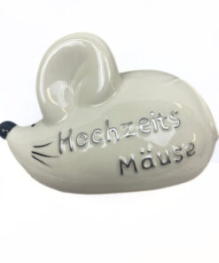 Sparschwein "Hochzeits-Mäuse", weiß