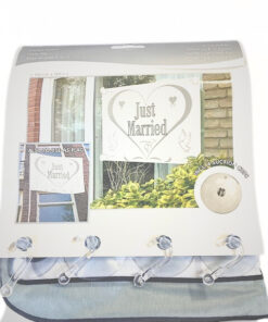 Banner "Just Married" aus Stoff mit Saugnäpfe