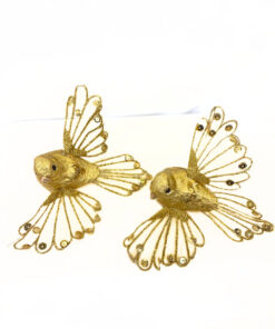 Taubenpaar goldf. mit Glitzerflügeln