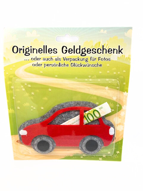 "Auto aus Filz" für ein orignelles Geldgeschenk