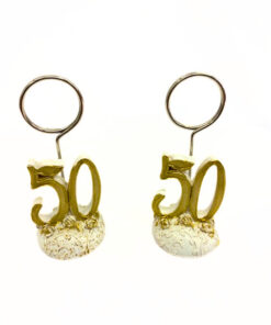 Anhänger oder Kartenhalter, goldf. "50"