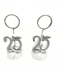 Anhänger oder Kartenhalter, silberf., "25"
