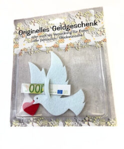 "Taube aus Filz" für ein originelles Geldgeschenk