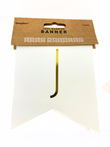 Banner "Just Married", weiß