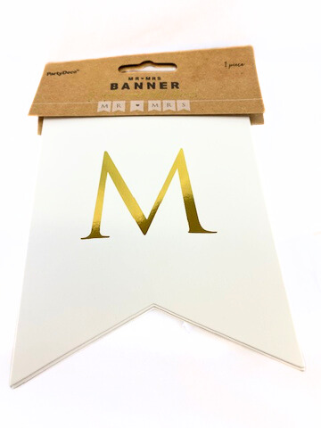 Banner "Mr. (Herz) Mrs.", weiß